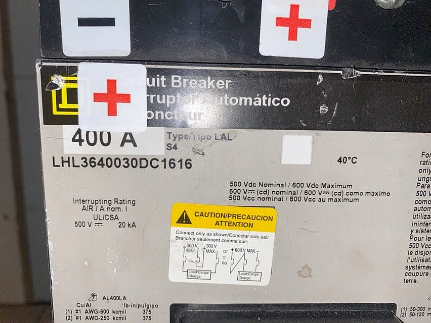 Square D, LHL3640030DC1616, 400A(S6LLST1314)