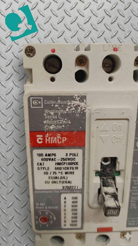 Cutler-Hammer 3 Pole Circuit Breaker 100A 600VAC-250VDC HMCP100R3C (109401)