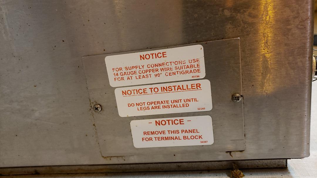 Wells MFG Model H-70 Cook Top(S6LLST9485)