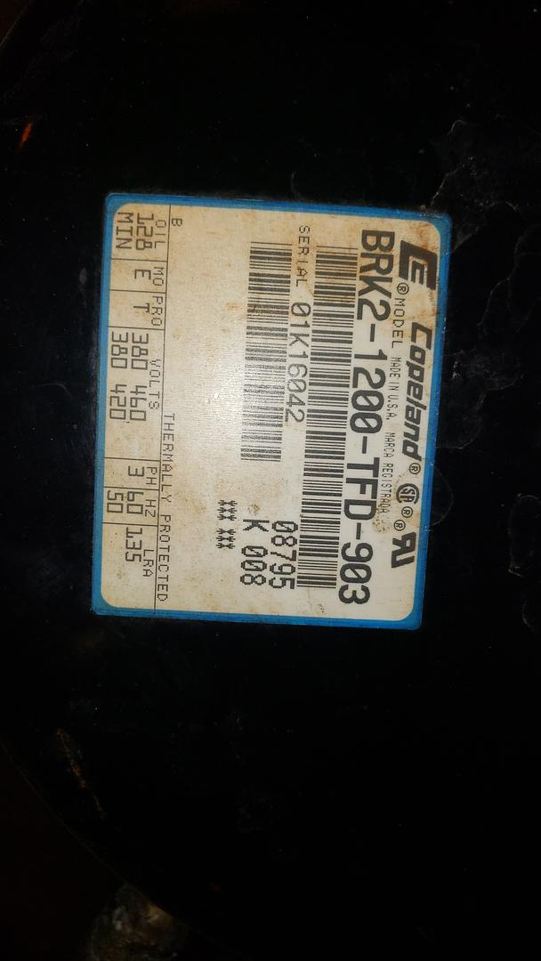 Copeland Air Compressor BRK21200TFD903(S6LLST7452)