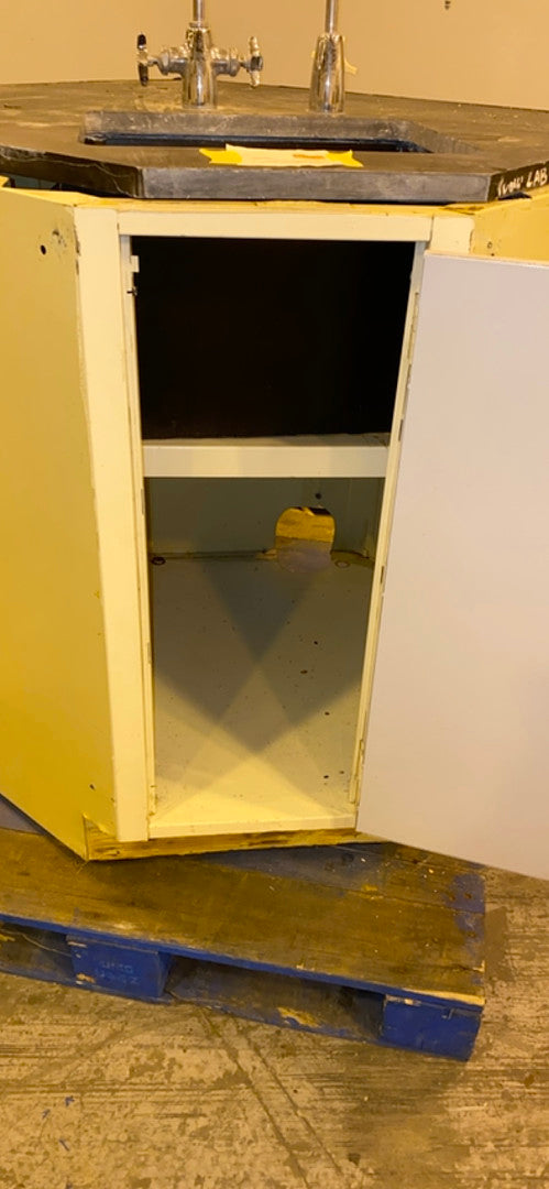 55x51x37" Corner Cabinet Lab Casework Sink 2 Faucets(S6LLST2837)