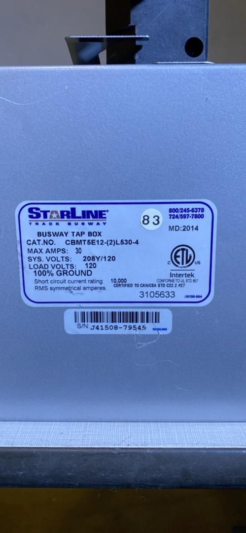 30A STARLINE Busway Tap Box 120v CBMT5E12(2)L630430A(S6LLST4309)