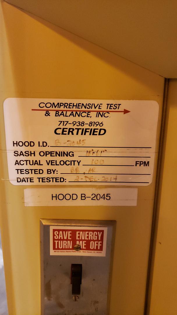 Duralab Equipment Fume Hood(S6LLST11407)