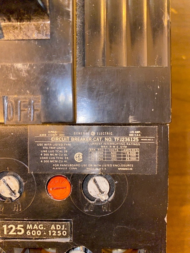 125A GE TFJ236125 Circuit Breaker(S6LLST1466)