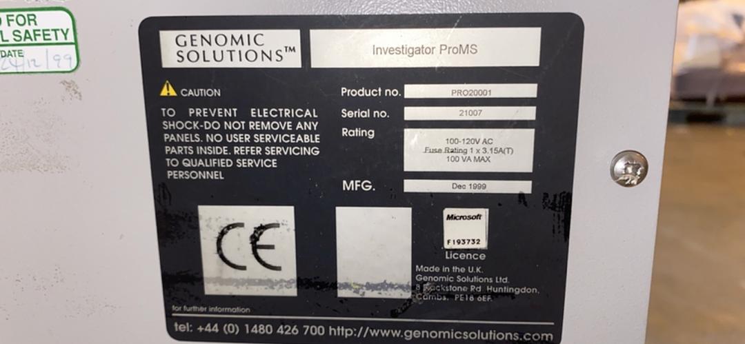 Genomic Solutions Investigator ProMS Pro 20001