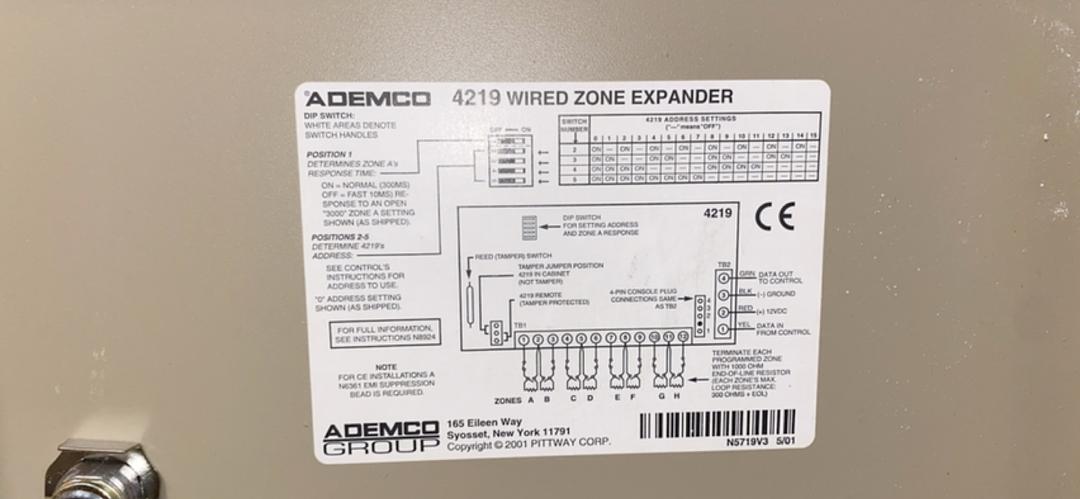 Ademco 4219 Wired Zone Expander Small(S6LLST5873)