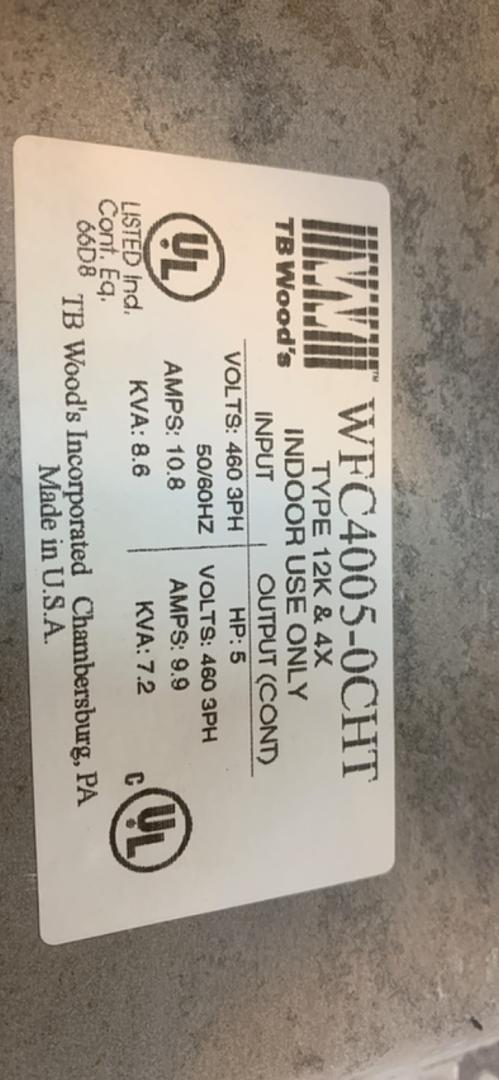 WOOD'S E-TRAC WFC4005-0CHT AC INVERTER 5HP (S6LLST10224)