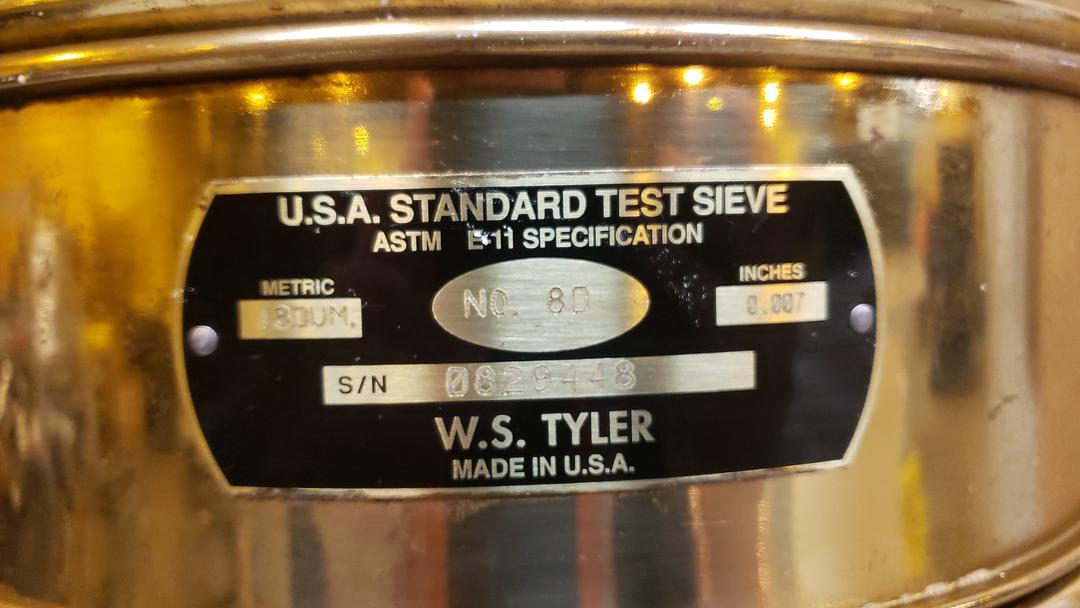 Lot of 5 WS Tyler USA Standard Test Sieve ASTM E-11 Spec .007"