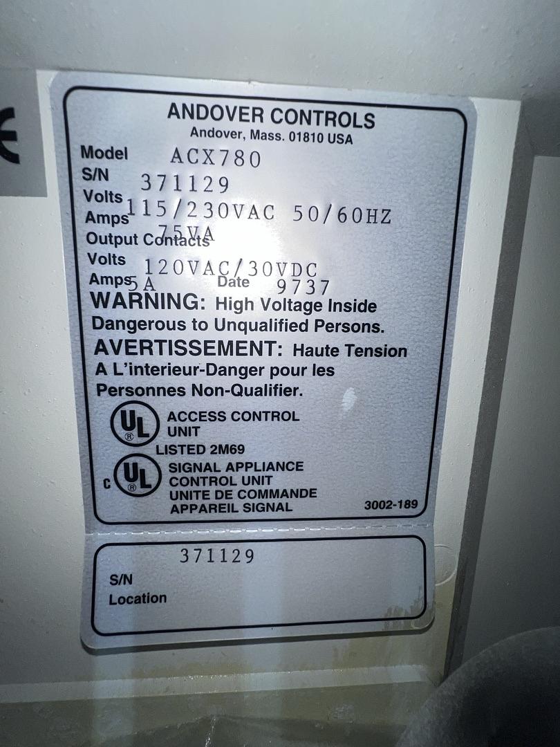 Infinity Andover Controls ACX780 Programmable Security Management(S6LLST13334)