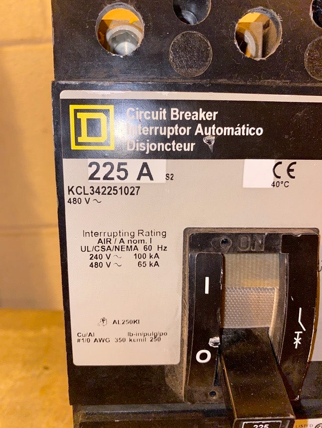 225A Square D KCL342251027 Circuit Breaker(S6LLST1336)