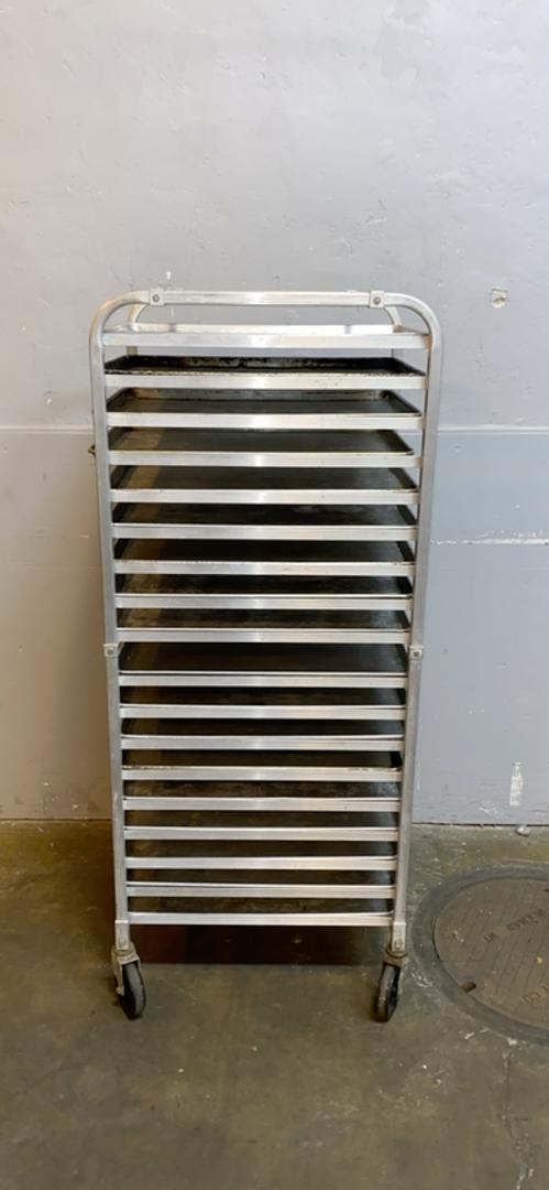Advance Tabco Rolling 18 Shelf Cafeteria Cart w/ Trays(S6LLST5839)