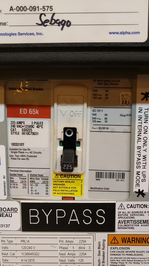 Eaton Bypass Switch(S6LLST8853)