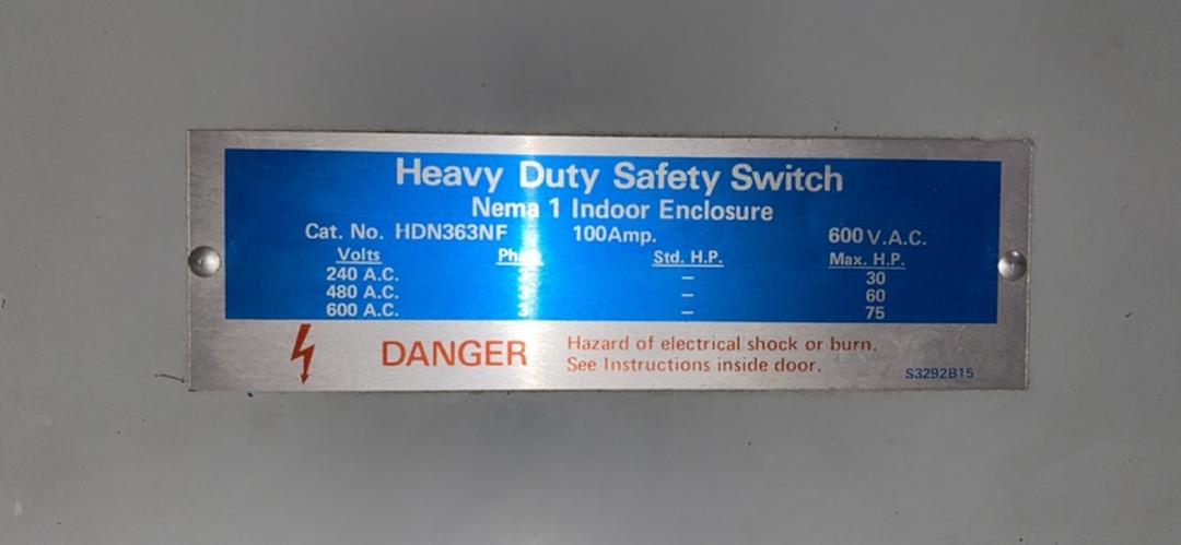100A CHALLENGER Heavy Duty Safety Switch HDN363NF(S6LLST3822)