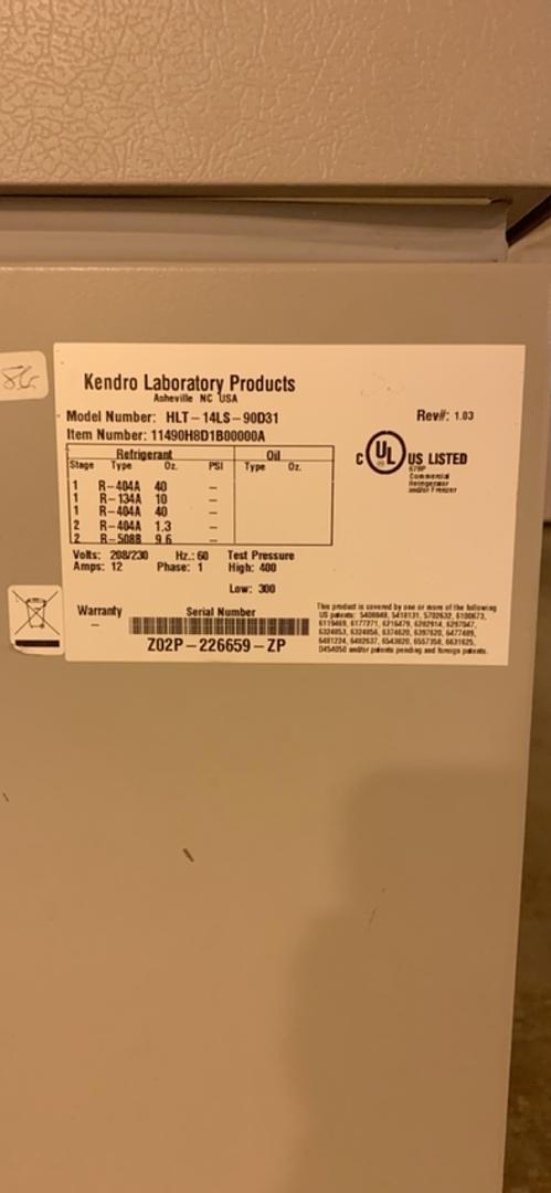 6" Kendro Harris Lab Chest Freezer HLT-14LS-90D31 Tested!-70�(S6LLST6854)