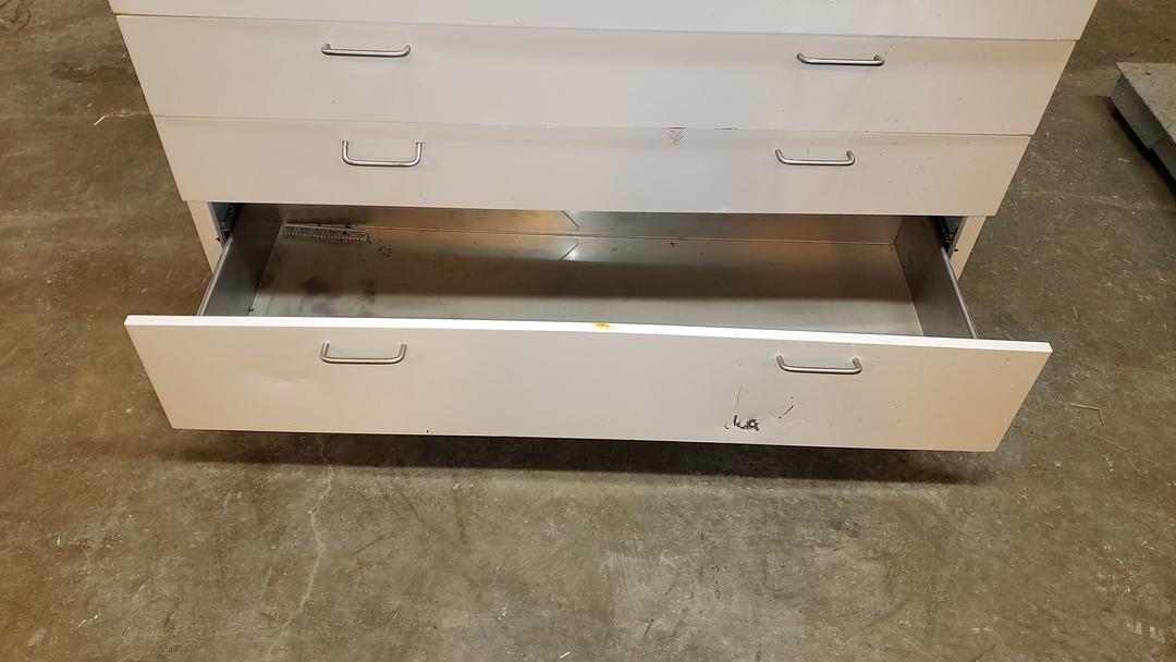 4' Rolling Metal Lab Cabinet w/ Stainless Interior & Grey Resin Top S6LLST10378