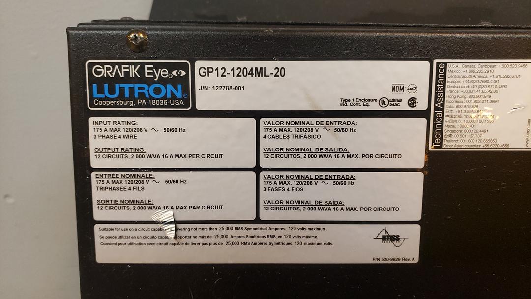 Grafik Eye Lighting Control Panel GP121204ML20(S6LLST10810)