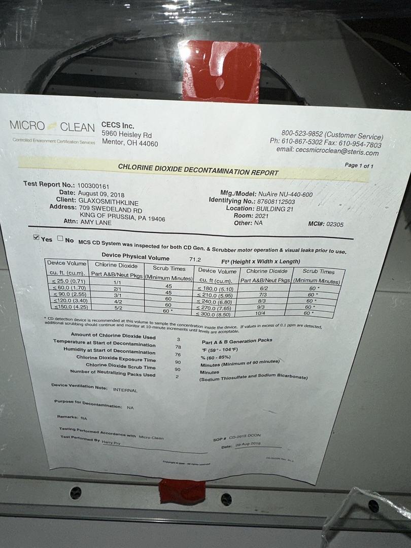 6' Nuaire Biosafety Cabinet Class II Type A Stainless Interior(S6LLST2718)