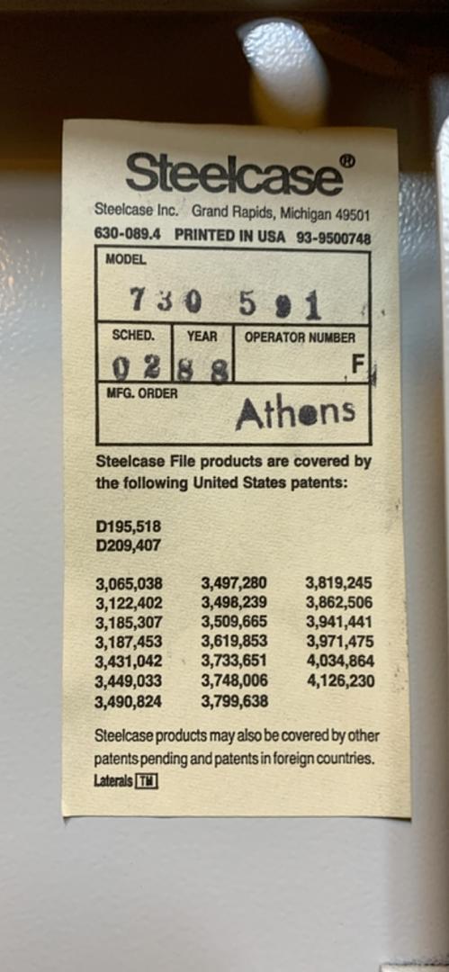 Steelcase 7' Tall File Cabinet 730 591(S6LLST8674)