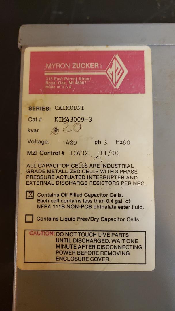 Lot of 2 Myron Zucker Calmount Capacitor Assembly KIM43009-3(S6LLST10651)