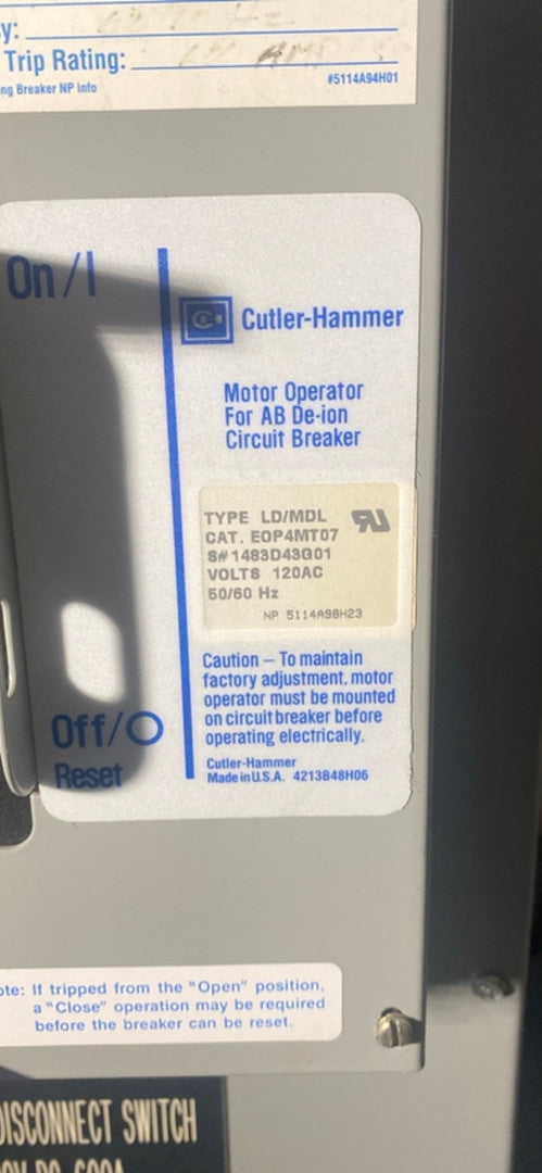 600a CutlerHammer Battery Disconnect (S6LLST3271)