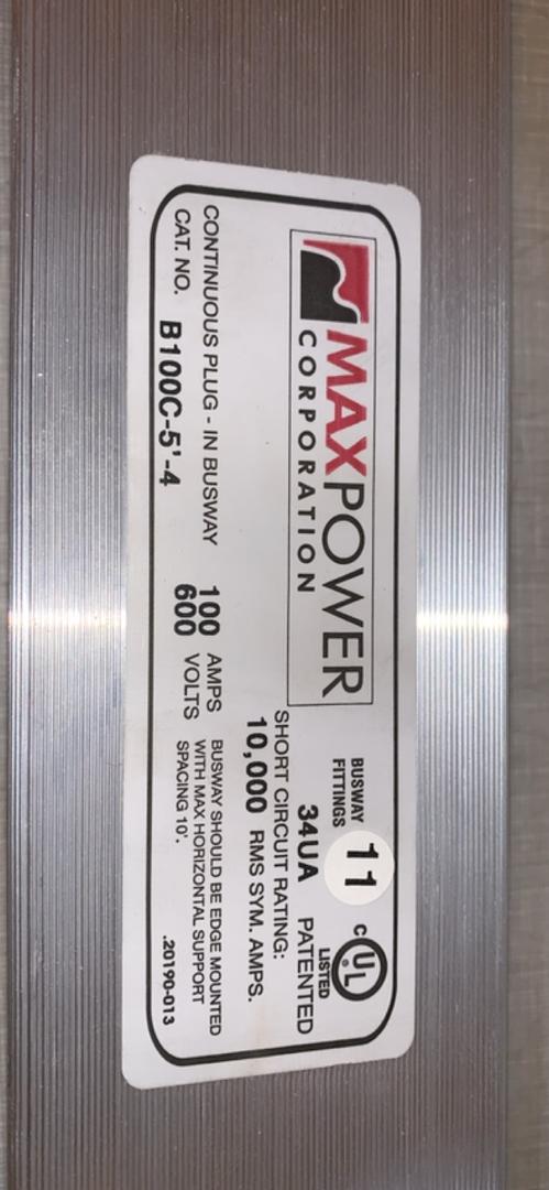 100A Starline MAXPOWER B100C5'4 Busway PlugIn w/ Termination Box(S6LLST9083)