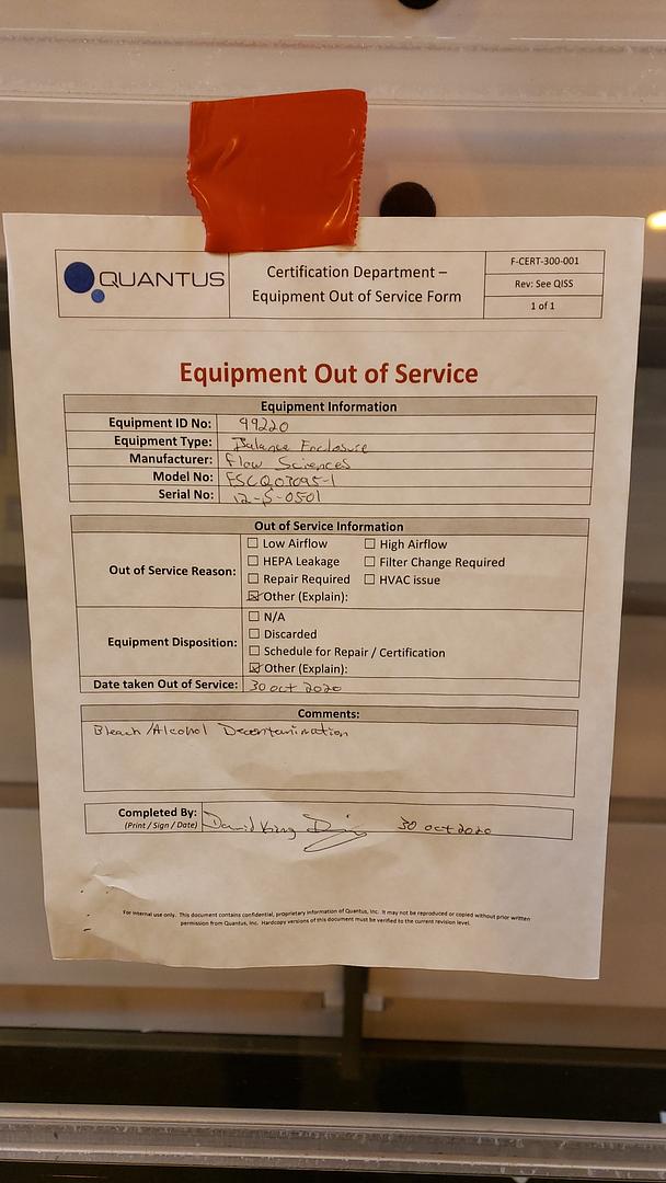 Flow Sciences Balance Enclosure ESCQO3095(S6LLST11412)