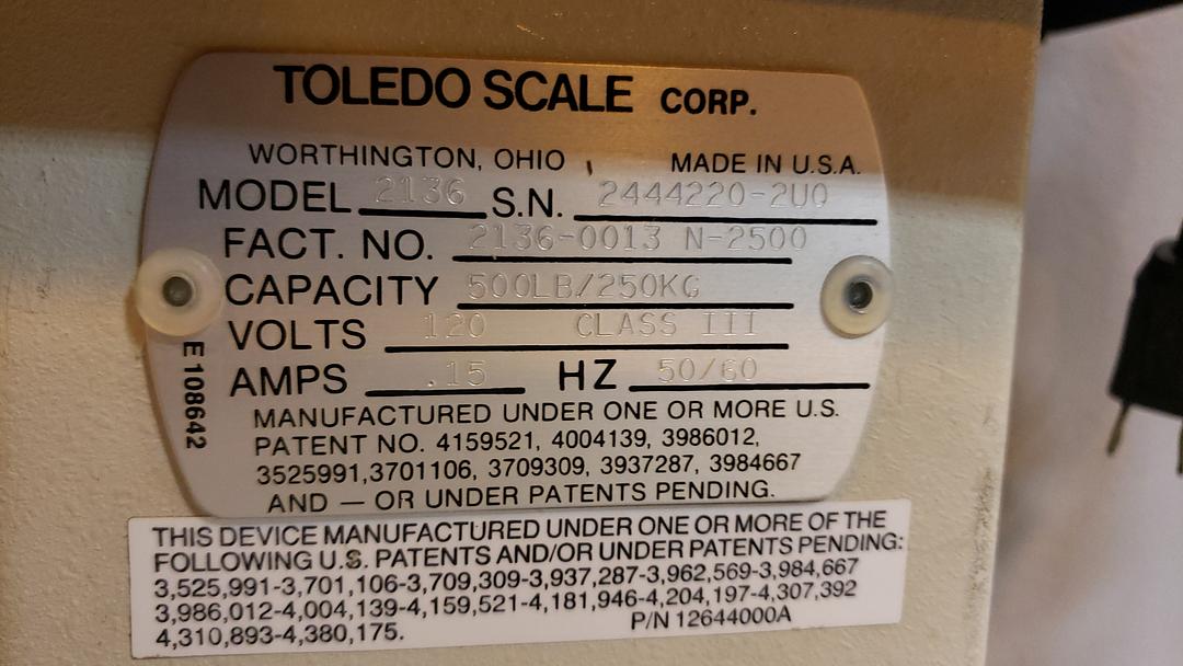 Toledo Rolling Digital Scale 2136 Platform(S6LLST10346)