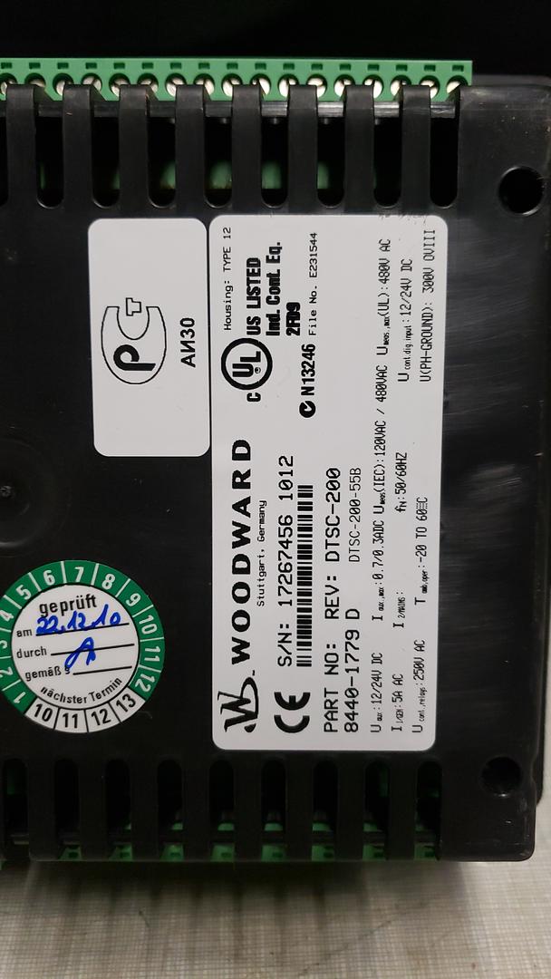 NEW Woodward DTSC200 Control Screen(S6LLST8664)