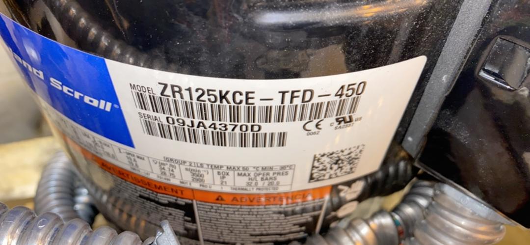 Copeland Scroll Compressor ZR125KCETFD450(S6LLST4690)