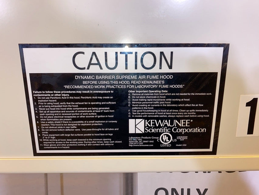 Kewaunee Fume Hood 10'(S6LLST0838)