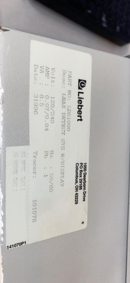 *Pickup Only* Lot of 2 LIEBERT LDS1000 LEAK DETECTION SYSTEM 4D14611G 120/230 6.5VA WITH DISPLAY SCREEN(S6LLST7100)