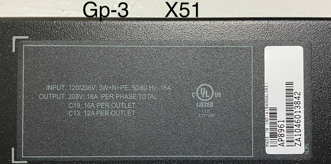 APC 0U PDU 2G Switched AP8961 208v 20A NEMA L21(S6LLST0215)