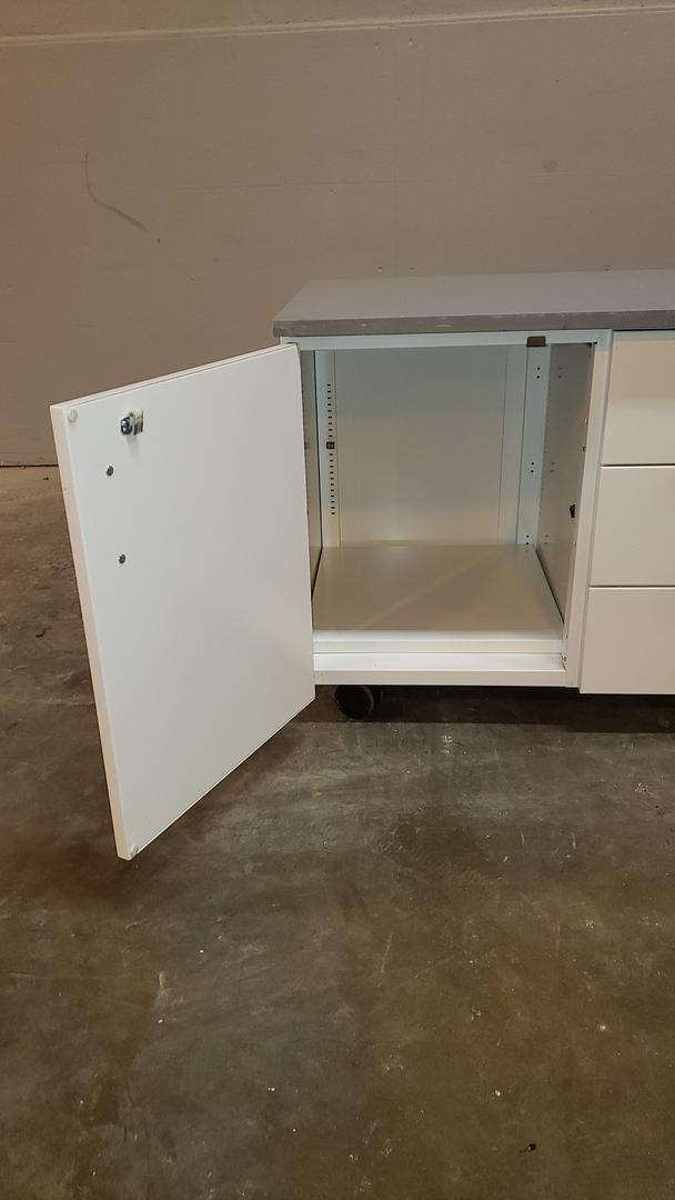 3' Rolling Lab Casework Metal 3 Drwr 1 Door W/ Countertop(S6LLST10371)