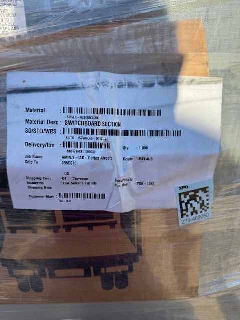 ABB 3 Section Switchgear 480/277V 2500A 2500A Main Breaker -33901