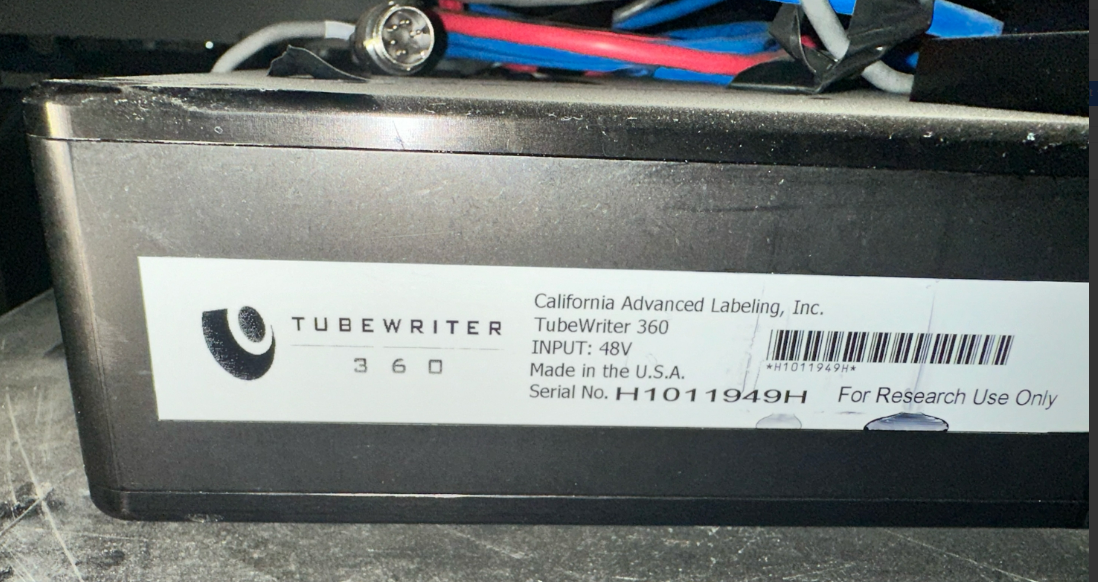 California Advanced Tubewriter 360 print station
