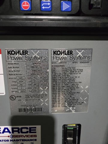 AS-IS 48KW KOHLER 40REOZJ Diesel Generator 1ph 120/240 '16