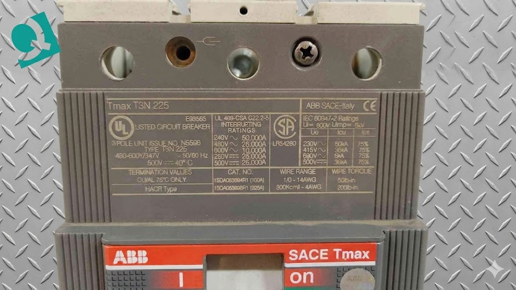 ABB Sace Tmax T3N 225A 3 Pole Circuit Breaker 480-600Y/347V N5596(104646)