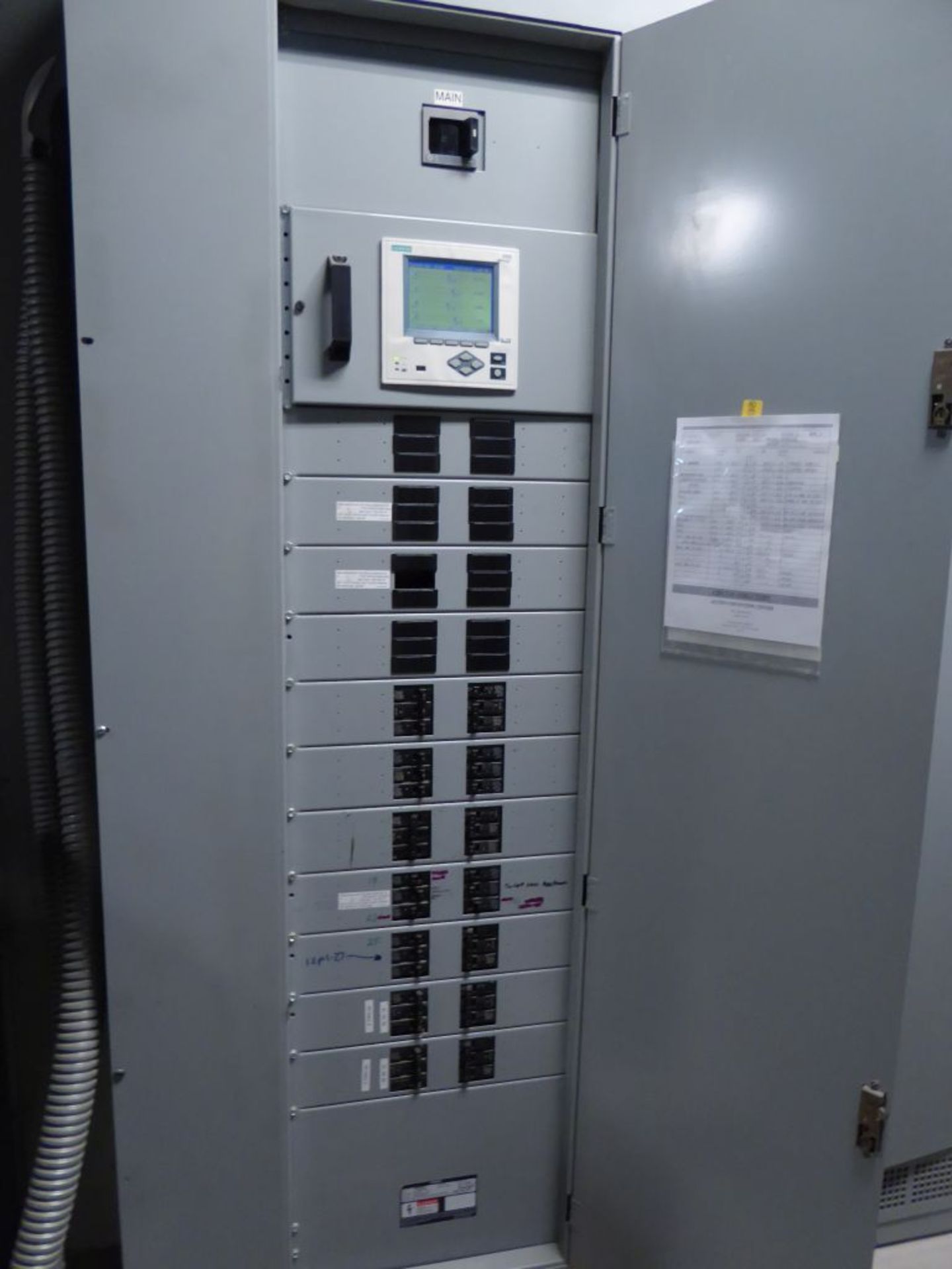 Lot of 3 400A Siemens S4C9 Panelboards w/ Circuit Breakers Panel 1 Meter & Main