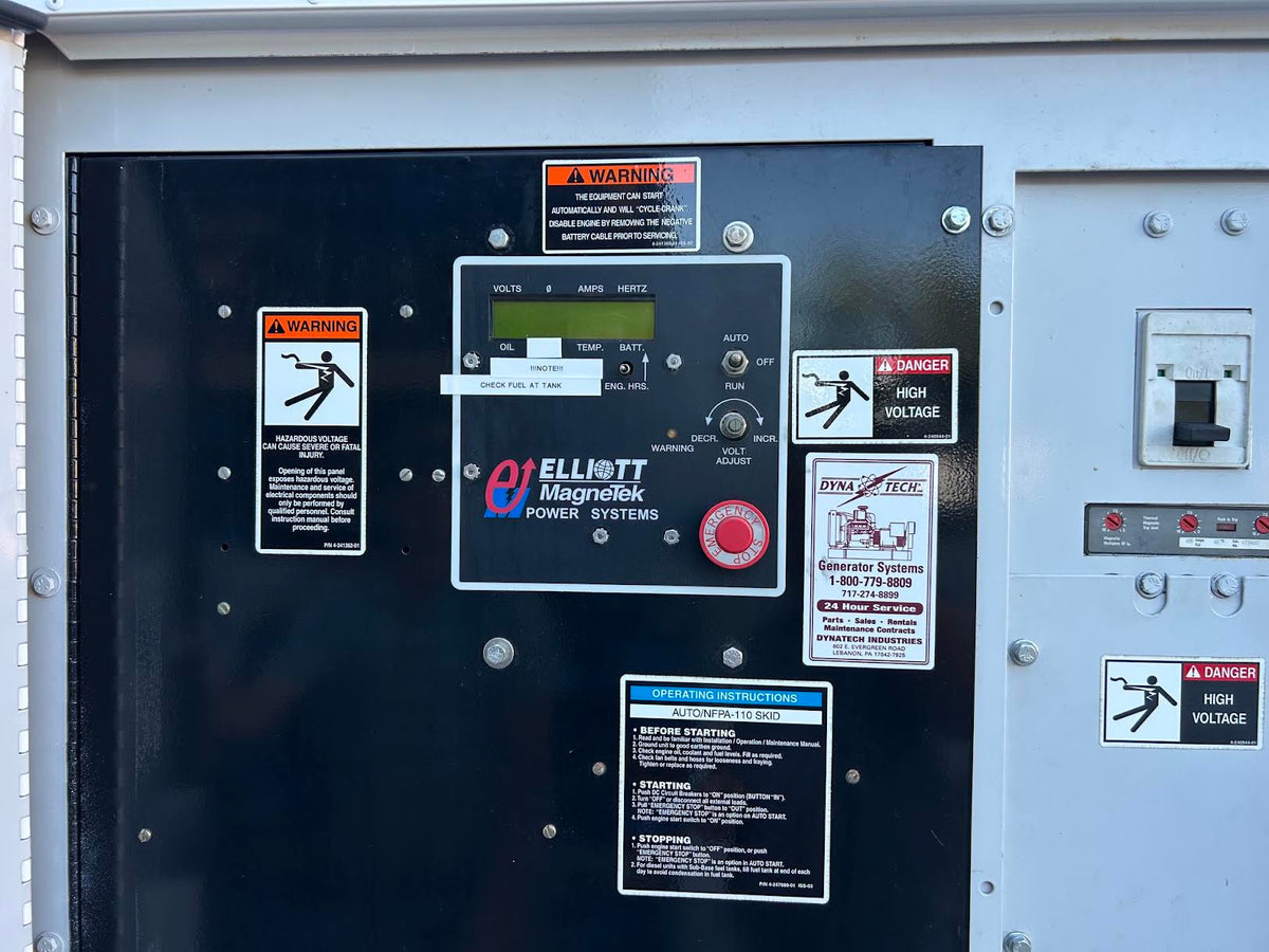 Elliott MagneTek 100 kW Diesel Generator Perkins 1006-6T 208V 480V 240V 560Hr