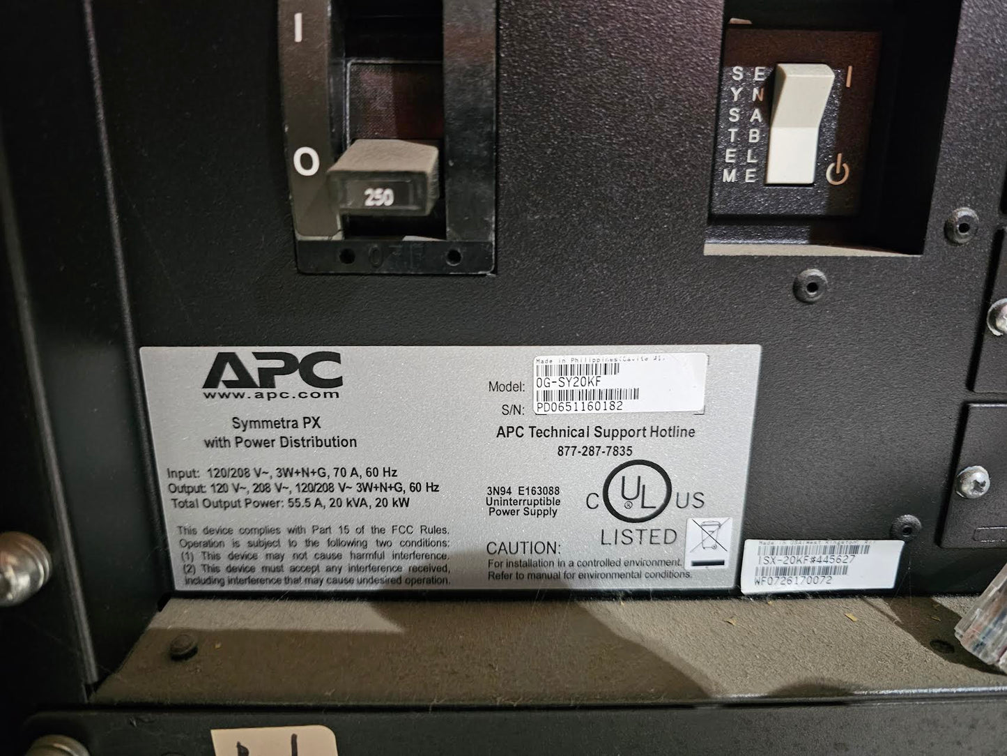 AS-IS APC 20KVA Symmetra PX UPS