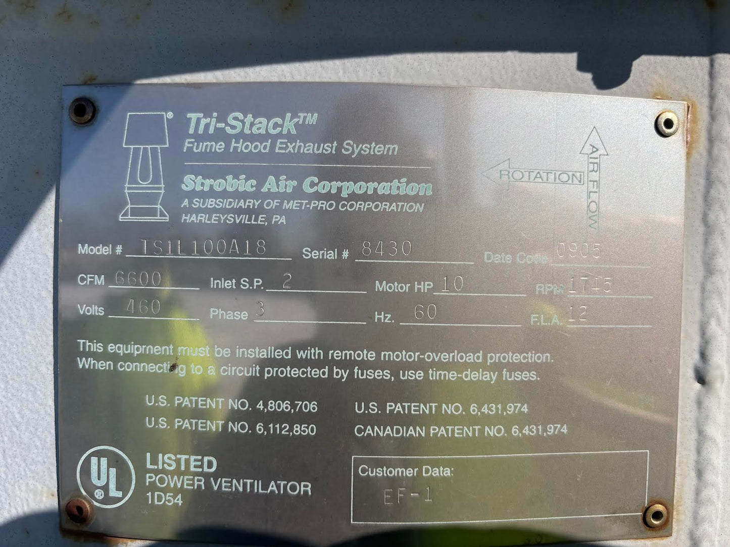 Industrial Strobic Air Rooftop Exhaust Fan