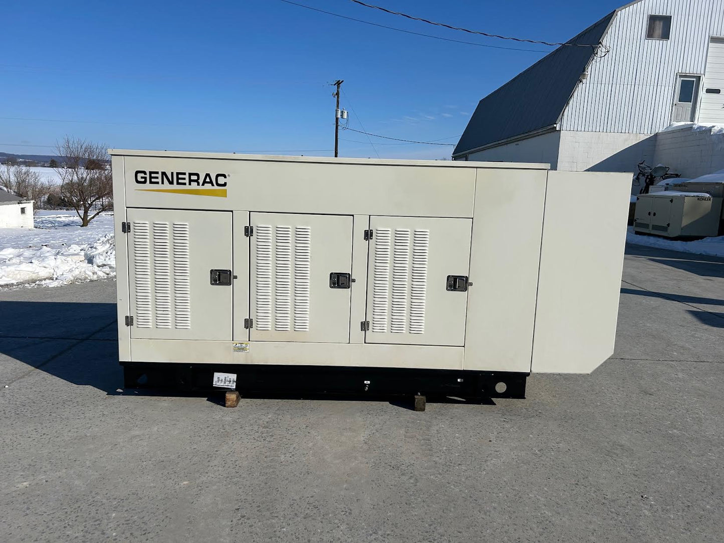 80KW Generac Nat Gas LP Generator Enclosed 3PH 398hrs Tested!