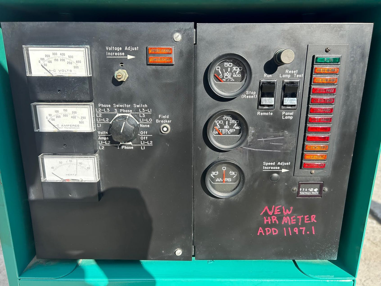 125KW Onan 125.0DVD-15R Onan Diesel Generator 3ph 120/208 1461hrs Load Tested