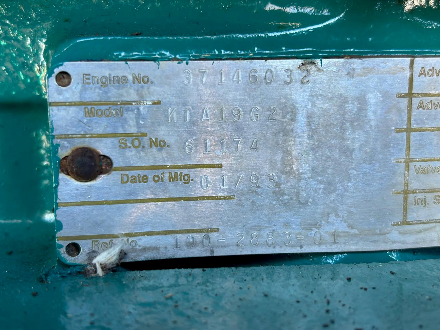 400KW Cummins KTA19G2 Diesel Generator 400DFEB 1137hrs TESTED