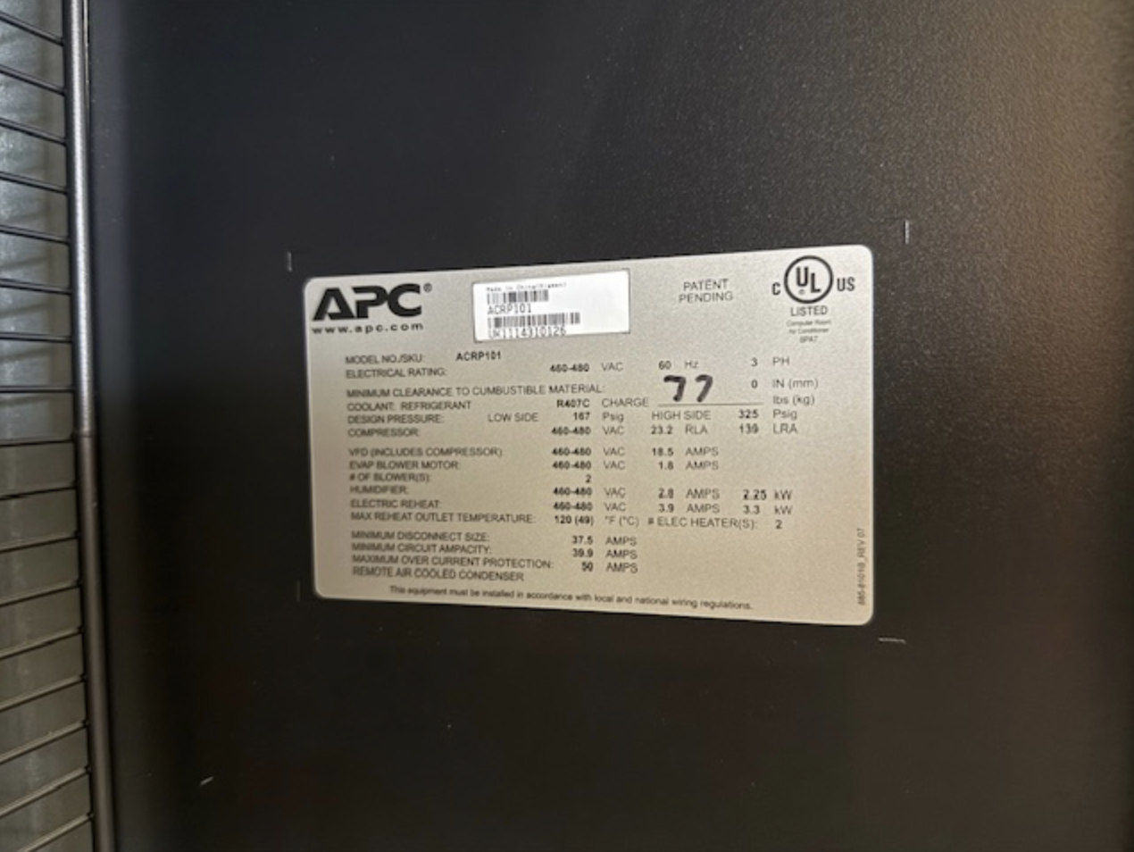 APC 20 AR3350 Rack Hot/Cold Server Aisle 8 ACRP101 ACs & Condensers 40 AP8861 PDUs