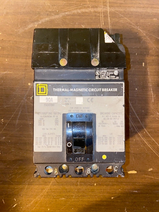 Square D, FA34090, 90A Breaker(S6LLST1563)