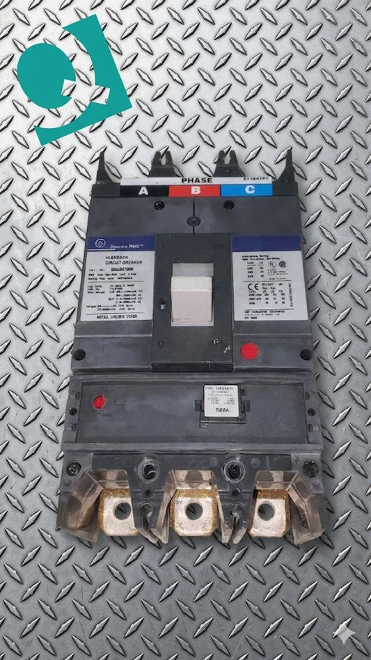 GE Spectra RMS SGHA36AT0600 600A 3 Pole 600V Hi-Break Breaker SRPG600A SGHA 35k (SKU: 113384)