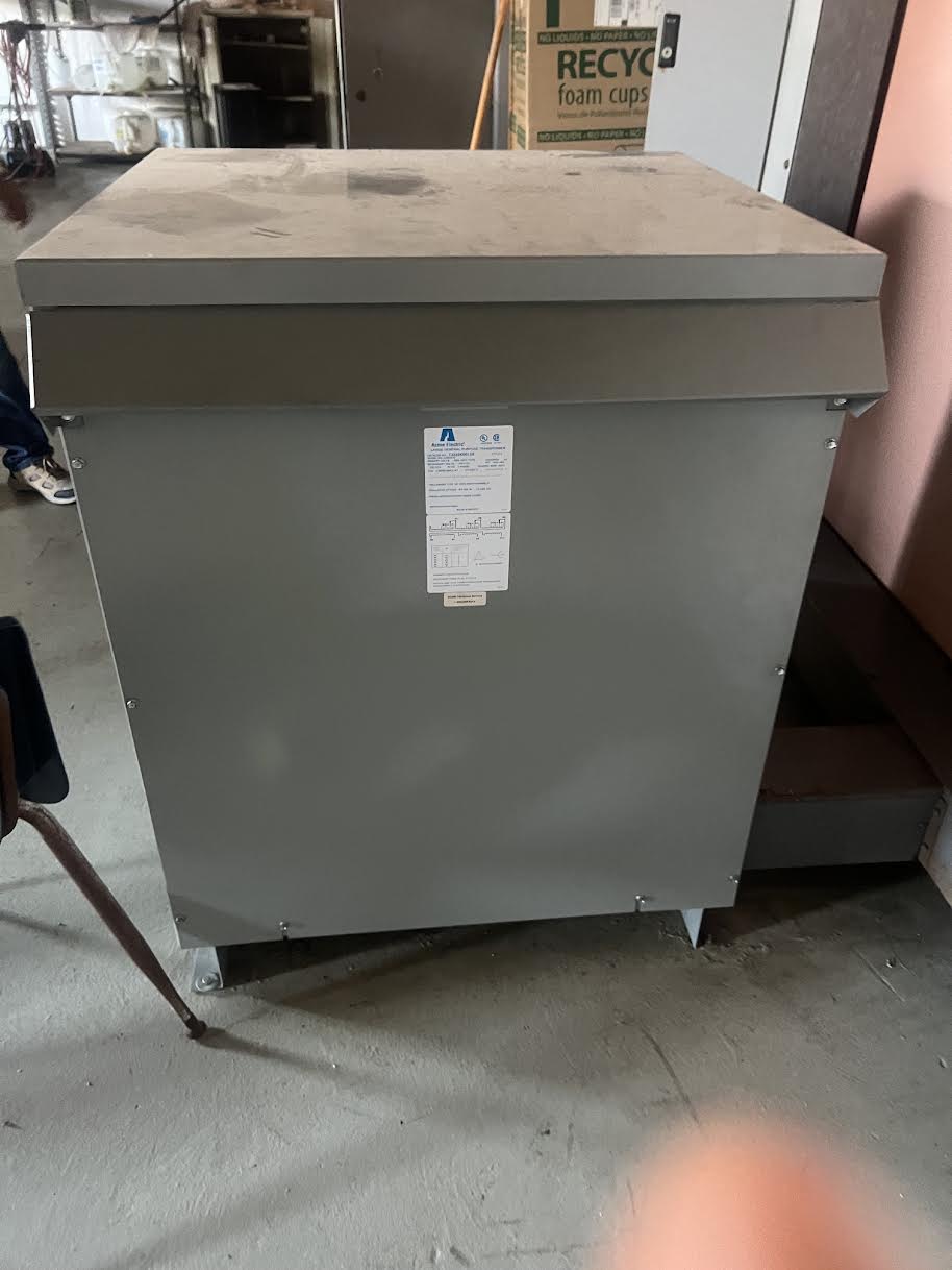 Acme Electric 225 kVA 3ph Transformer 480V to 208Y/120V MODEL No. DOE2016 T3225K0013B(SKU: 113458)