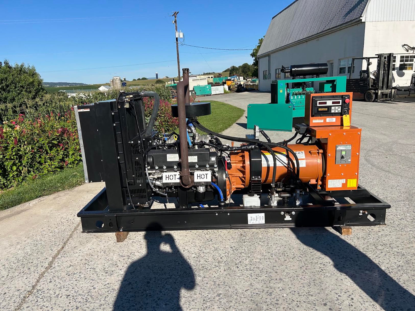 Generac 105 kW Natural Gas Generator 120/240V 1PH Skid Mounted SG0100 279Hr