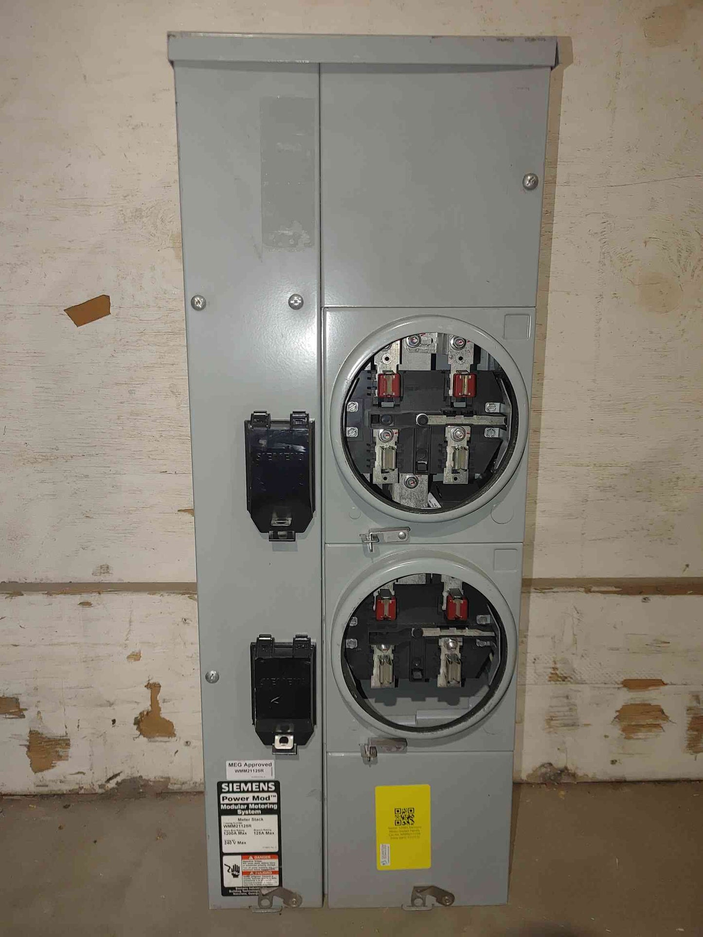 NEW Siemens WMM21125R Power Mod 2-Gang Meter Stack 125A Outdoor 1200A Bus (SKU: 111771)